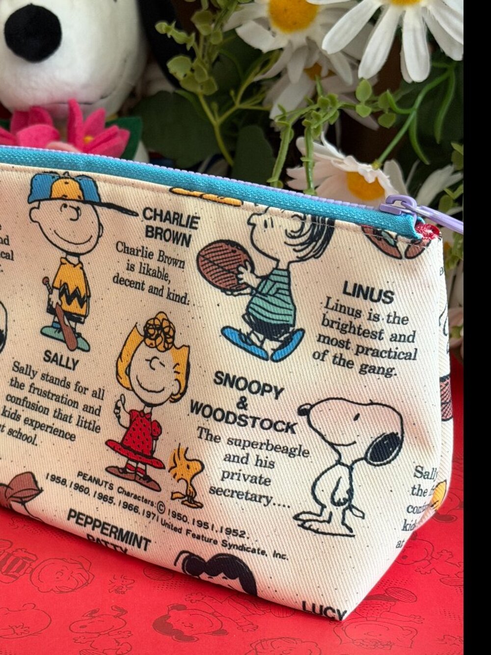 Cute Fall Zipper Pouch Cotton Pencil Case Travel Organizer Storage Bag